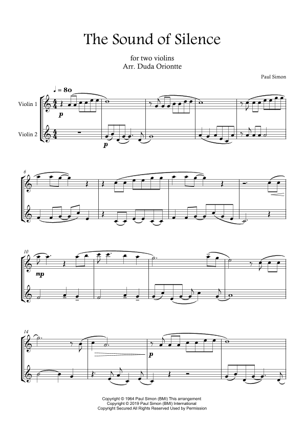 The Sound Of Silence (arr. Duda Oriontte)