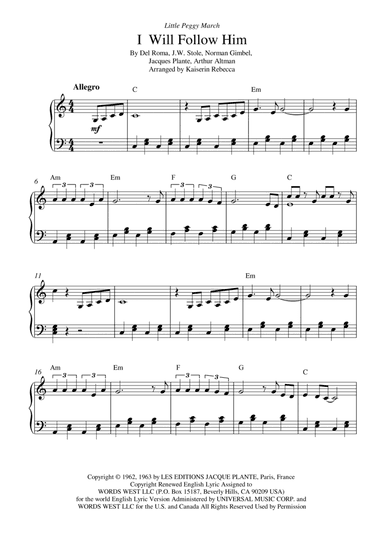 I Will Follow Him (i Will Follow You) (arr. Kaiserin Rebecca)