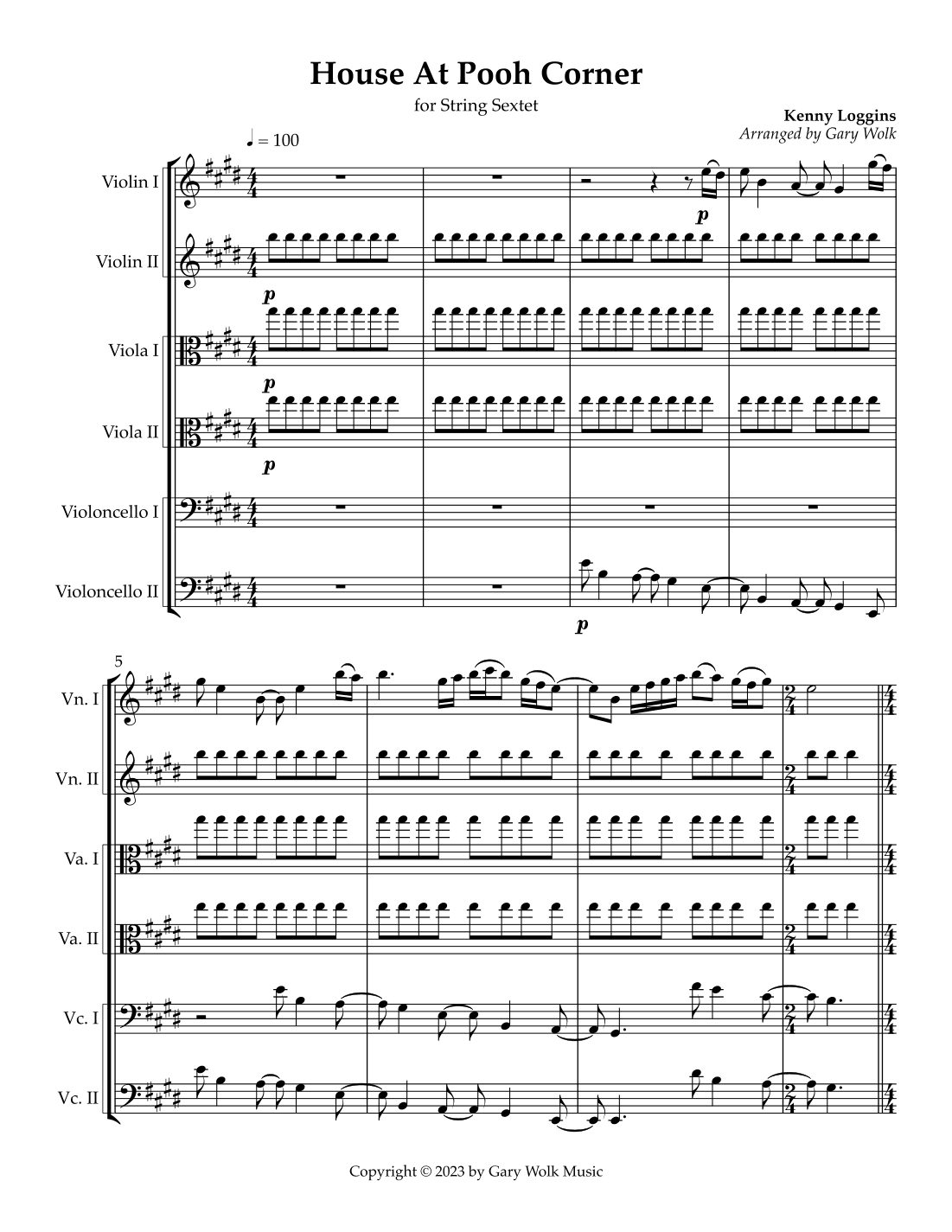 House At Pooh Corner (arr. Gary Wolk)