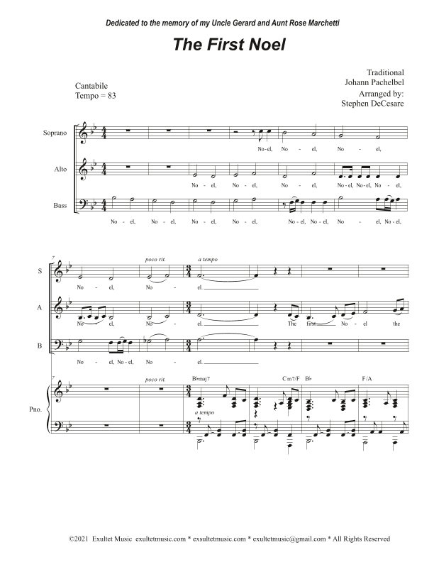 The First Noel (Vocal Trio - (SAB) (arr. Stephen DeCesare)