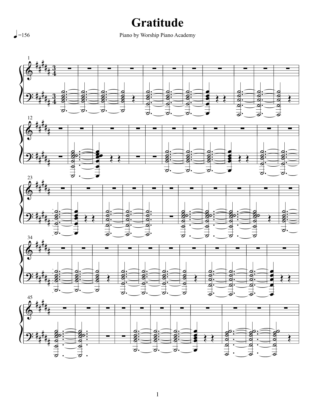 Gratitude (arr. Worship Piano Academy)