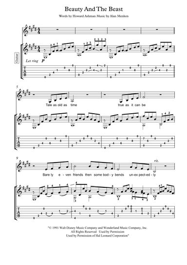 Beauty And The Beast (arr. Museos)
