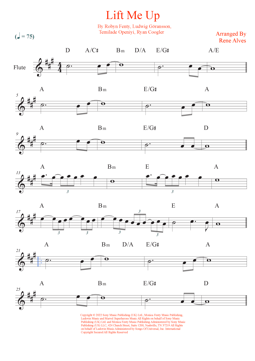 Lift Me Up (arr. Rene Alves)