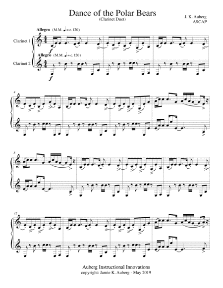Dance of the Polar Bears (Clarinet Duet)
