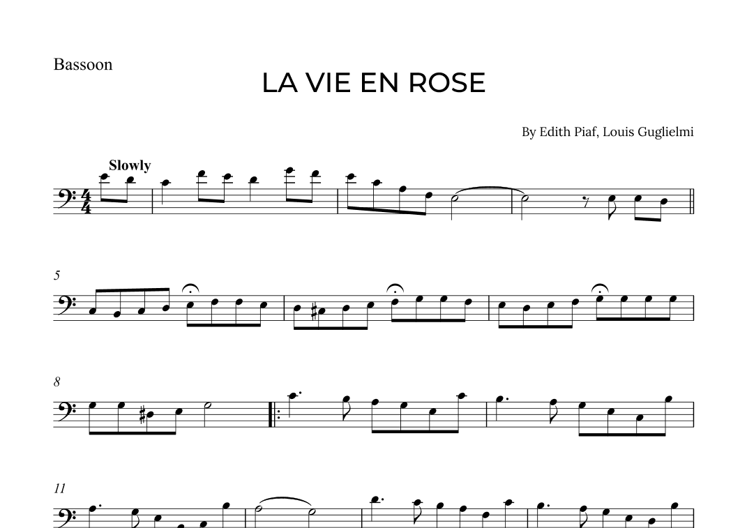 La Vie En Rose (arr. Alex Nunes Rodrigues)