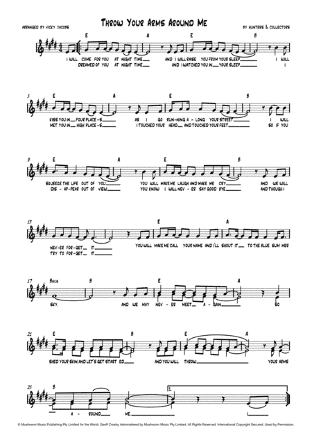 Throw Your Arms Around Me (arr. Vicky Jacobs)