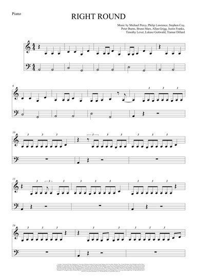 Right Round (arr. The Sheet Music Library)