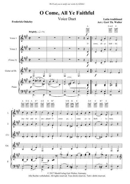 O Come, All Ye Faithful (arr. Gert Th. Walter)