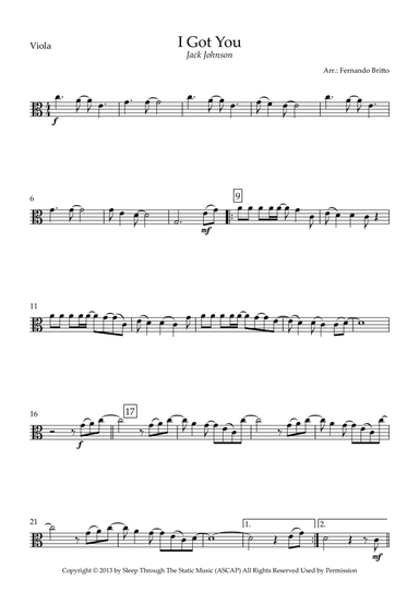 I Got You (arr. Fernando Britto)
