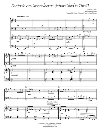 What Child Is This? - arranged for Flute, Cello and Piano (arr. Len Rhodes)