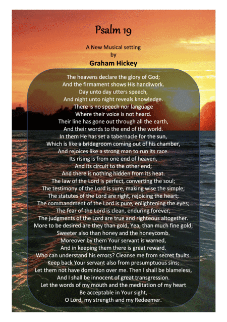 Psalm 19 - The Heavens declare the glory of God