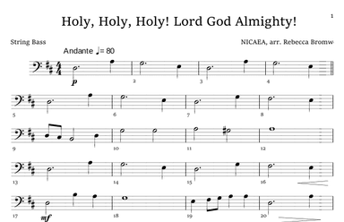 "Holy, Holy, Holy, Lord God Almighty!" - Score Only (arr. Rebecca Bromwell)