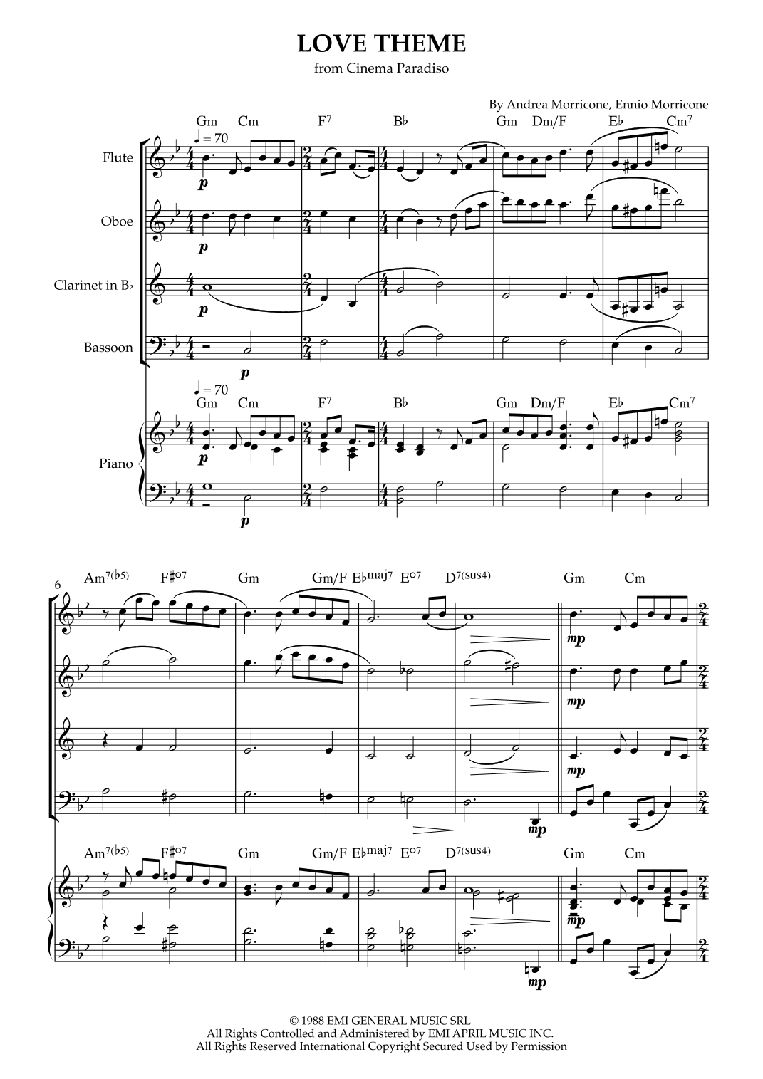 Love Theme (tema D'amore) (arr. Karen Gueiros)