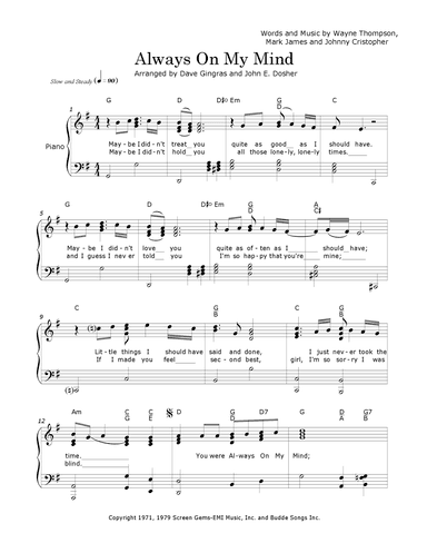 Always On My Mind (arr. Dave Gingras and John E. Dosher)