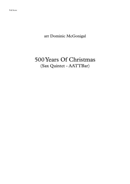 500 Years of Christmas (Sax Quintet) (arr. Dominic McGonigal)