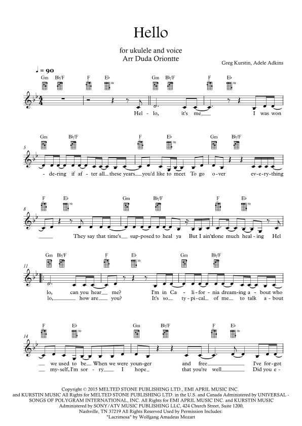 Hello (arr. Duda Oriontte)