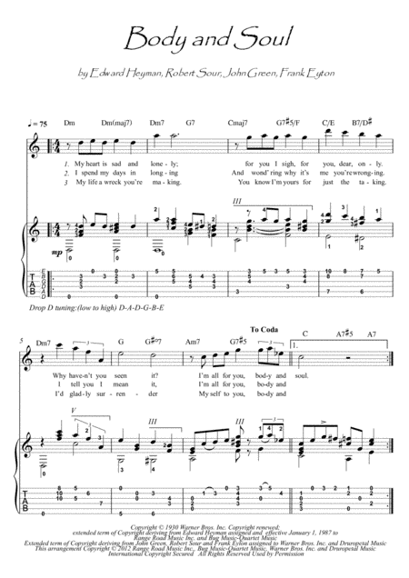 Body And Soul (arr. PianoSheetNow)