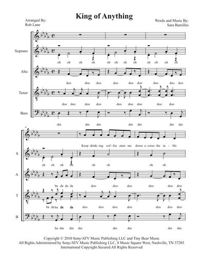 King Of Anything (arr. Robert Lane)