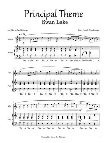 Swan Lake (arr. Marie-Ève Mainguy)