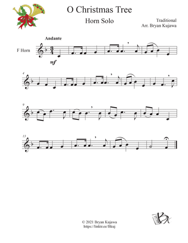 O Christmas Tree French Horn Solo (arr. Bryan Kujawa)