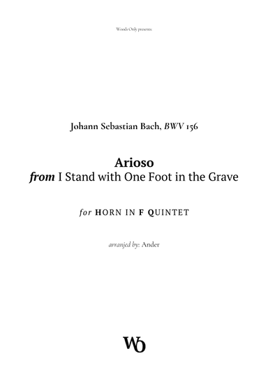 Arioso by Bach for French Horn Quintet (arr. Ander)