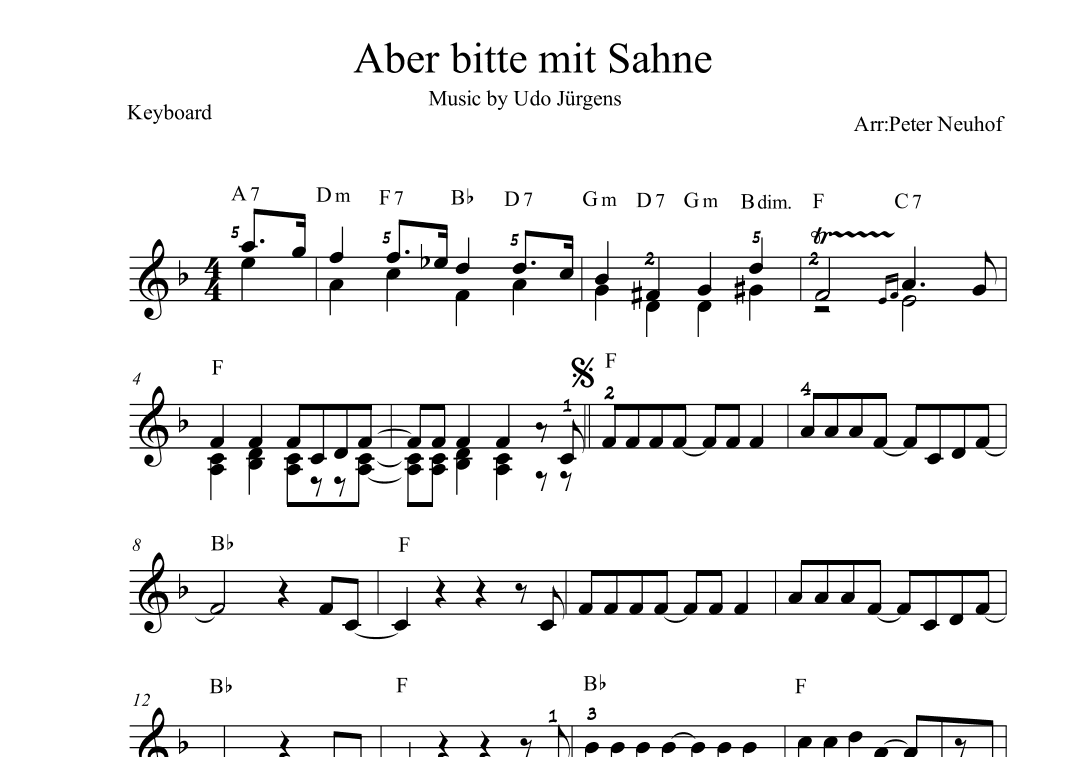 Aber Bitte Mit Sahne (arr. Peter Neuhof)