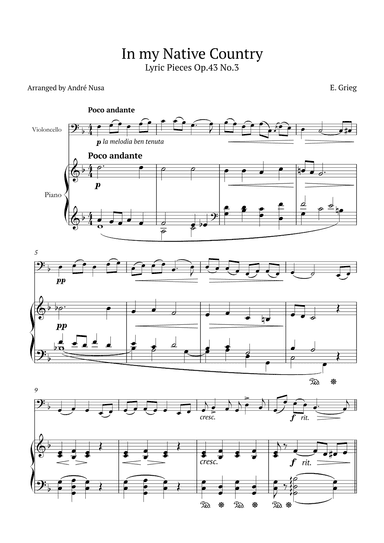 Lyric Pieces Op.43 No.3 (arr. André Nusa)