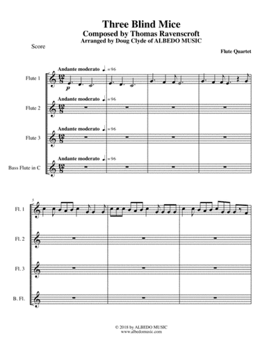 Three Blind Mice for Flute Quartet (arr. Doug Clyde)