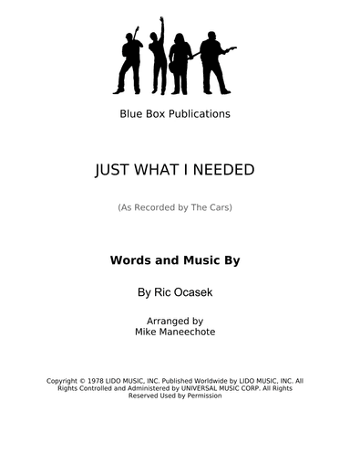 Just What I Needed (arr. Mike Maneechote)