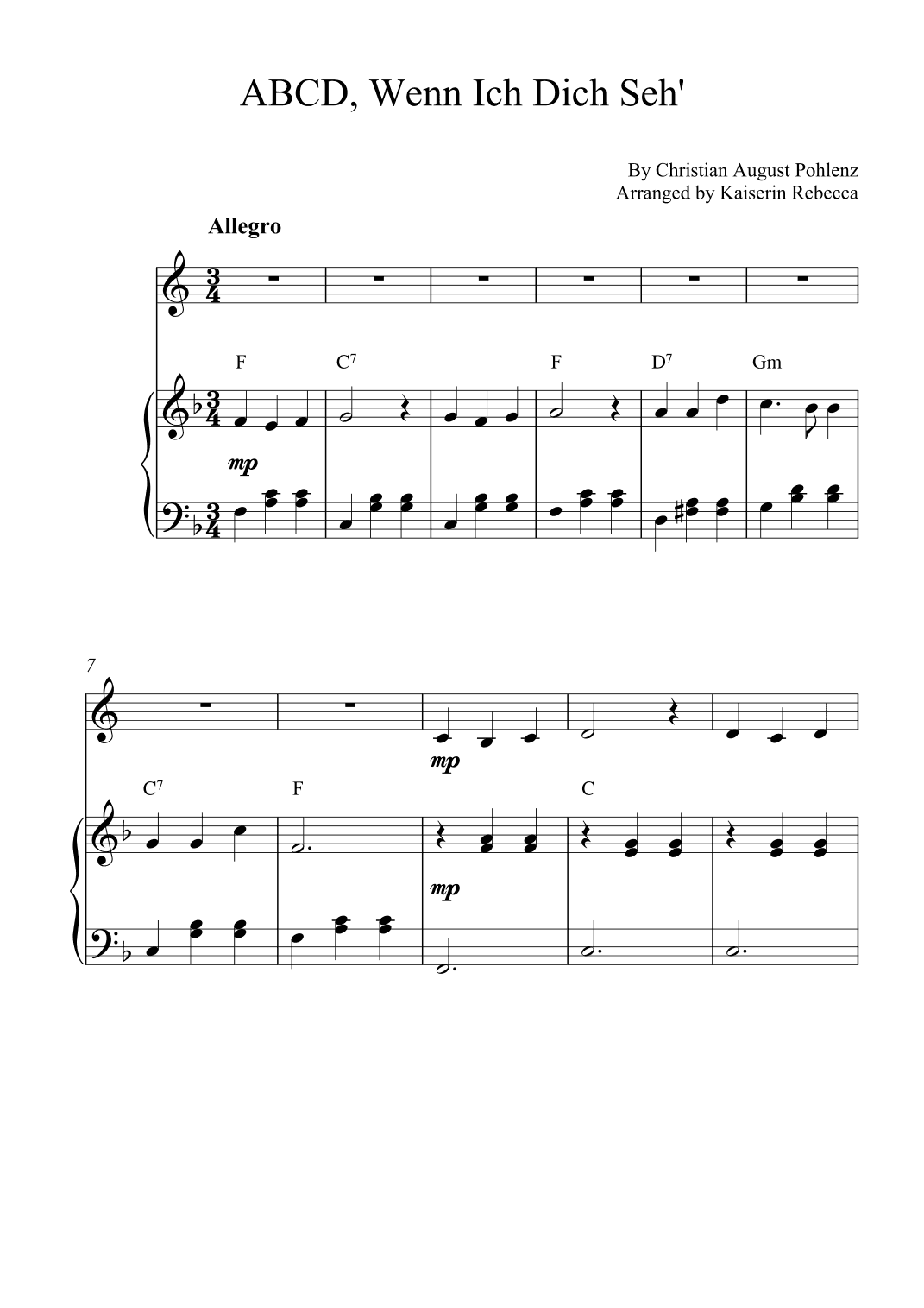 ABCD, Wenn Ich Dich Seh' (arr. Kaiserin Rebecca)