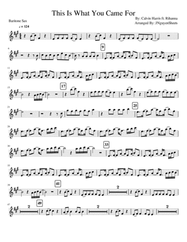 This Is What You Came For (arr. JNguyenSheets)