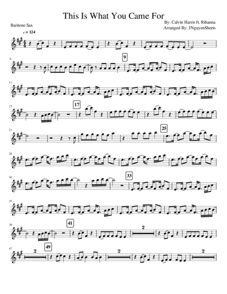 This Is What You Came For (arr. JNguyenSheets)