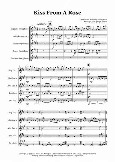 Kiss From A Rose (arr. Kayleigh Huelin)