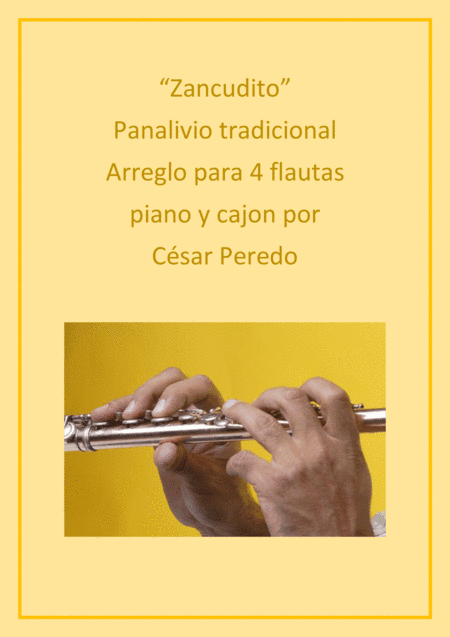 Zancudito (panalivio) tradicional arreglo para 4 flautas, piano y cajon