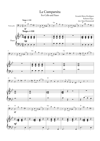 La Cumparsita (arr. Tom Drummond)
