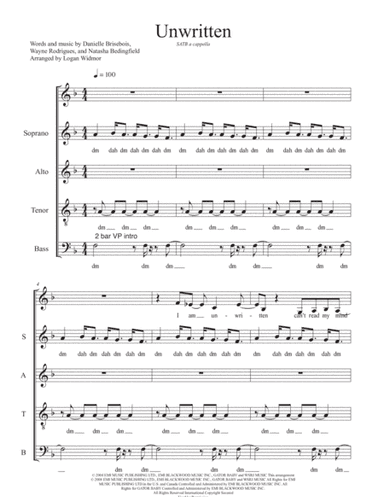 Unwritten (arr. Logan Widmor)