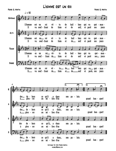 L'homme est un roi (mixed choir)