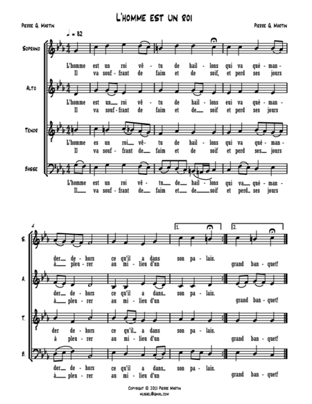 L'homme est un roi (mixed choir)