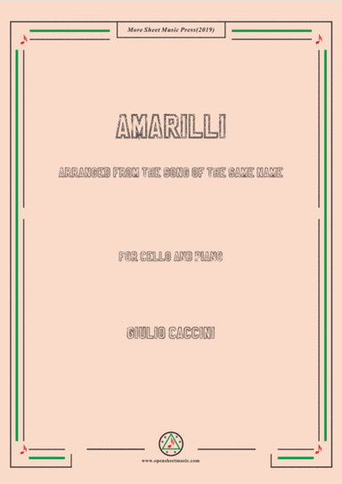 Caccini-Amarilli, for Cello and Piano (arr. MSM)