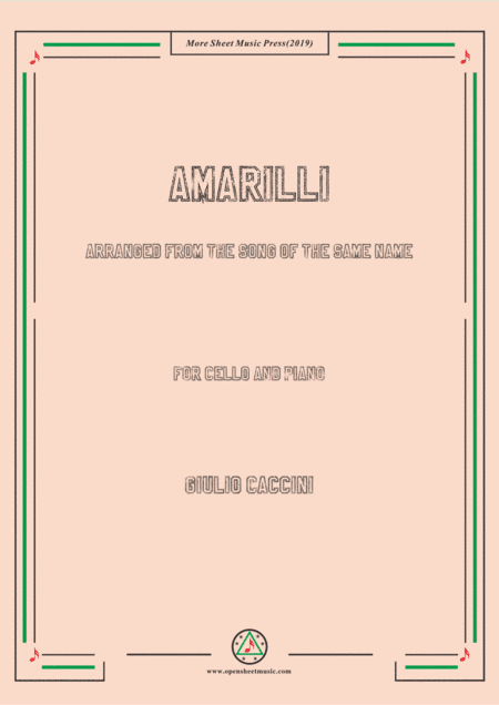 Caccini-Amarilli, for Cello and Piano (arr. MSM)