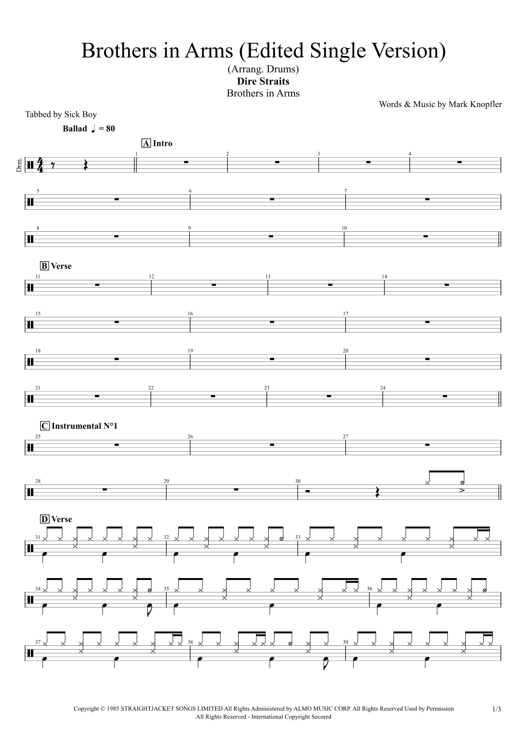 Brothers In Arms (arr. Sick Boy)