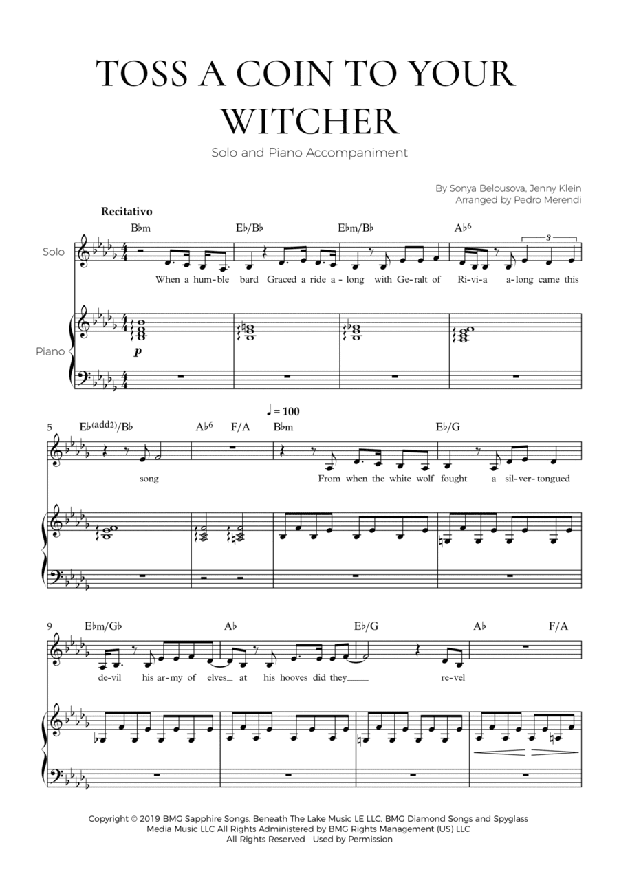 Toss A Coin To Your Witcher (arr. Pedro Merendi)