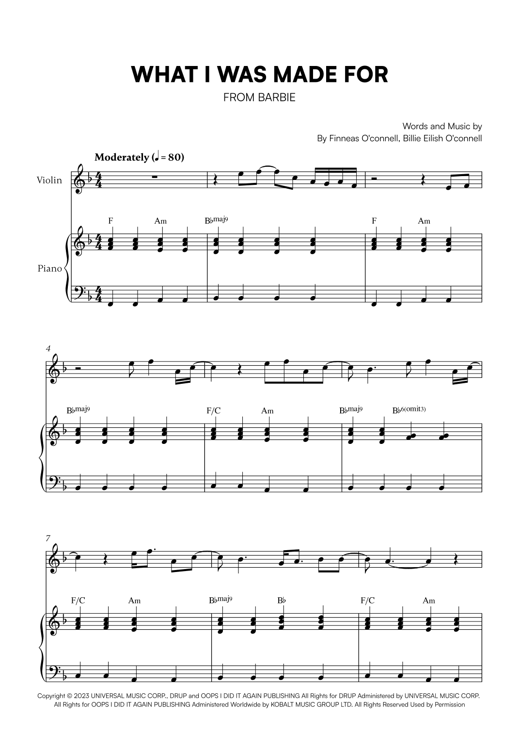What Was I Made For? (arr. Cadenza Editions)