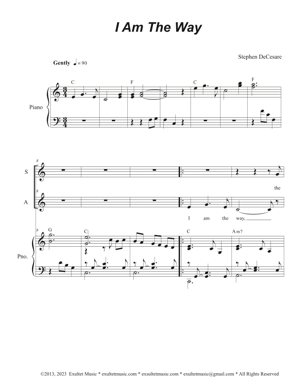 I Am The Way (Duet for Soprano and Alto solo)