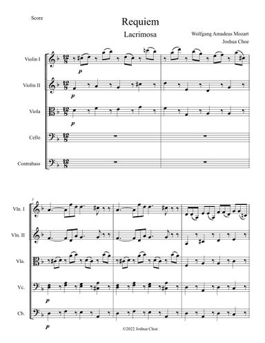 Requiem: Lacrimosa (arr. Joshua Choe)