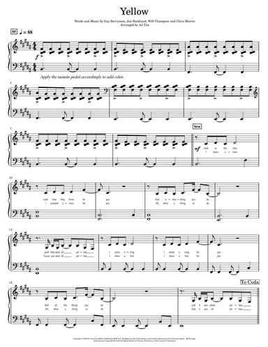 Yellow (arr. AJ Tan)