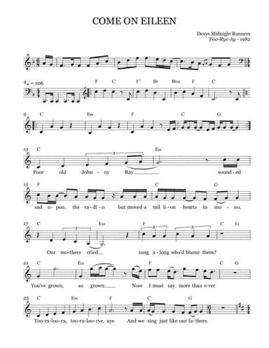 Come On Eileen (arr. Brock Chart)