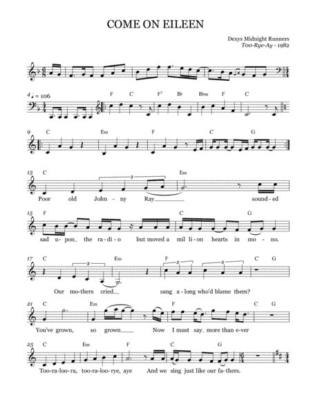 Come On Eileen (arr. Brock Chart)