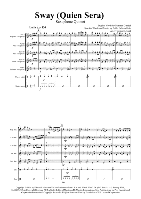 Sway (Quien Sera) (arr. Thomas H. Graf)