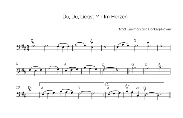 Du, Du, Liegst Mir Im Herzen (arr. Annie Harkey-Power)